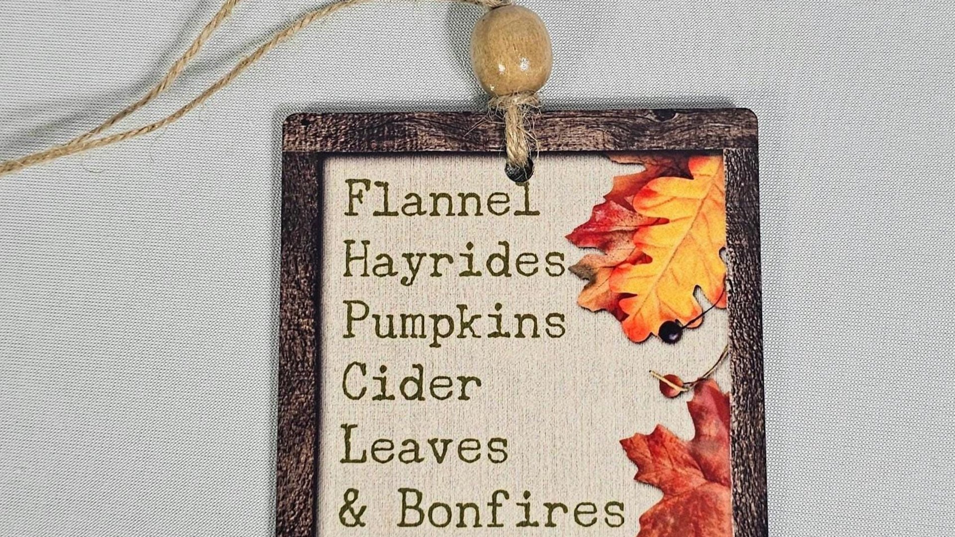 fall ornaments for small tree, fall car charms rear view mirror accessories for women, autumn decor for home, October birthday gifts for her