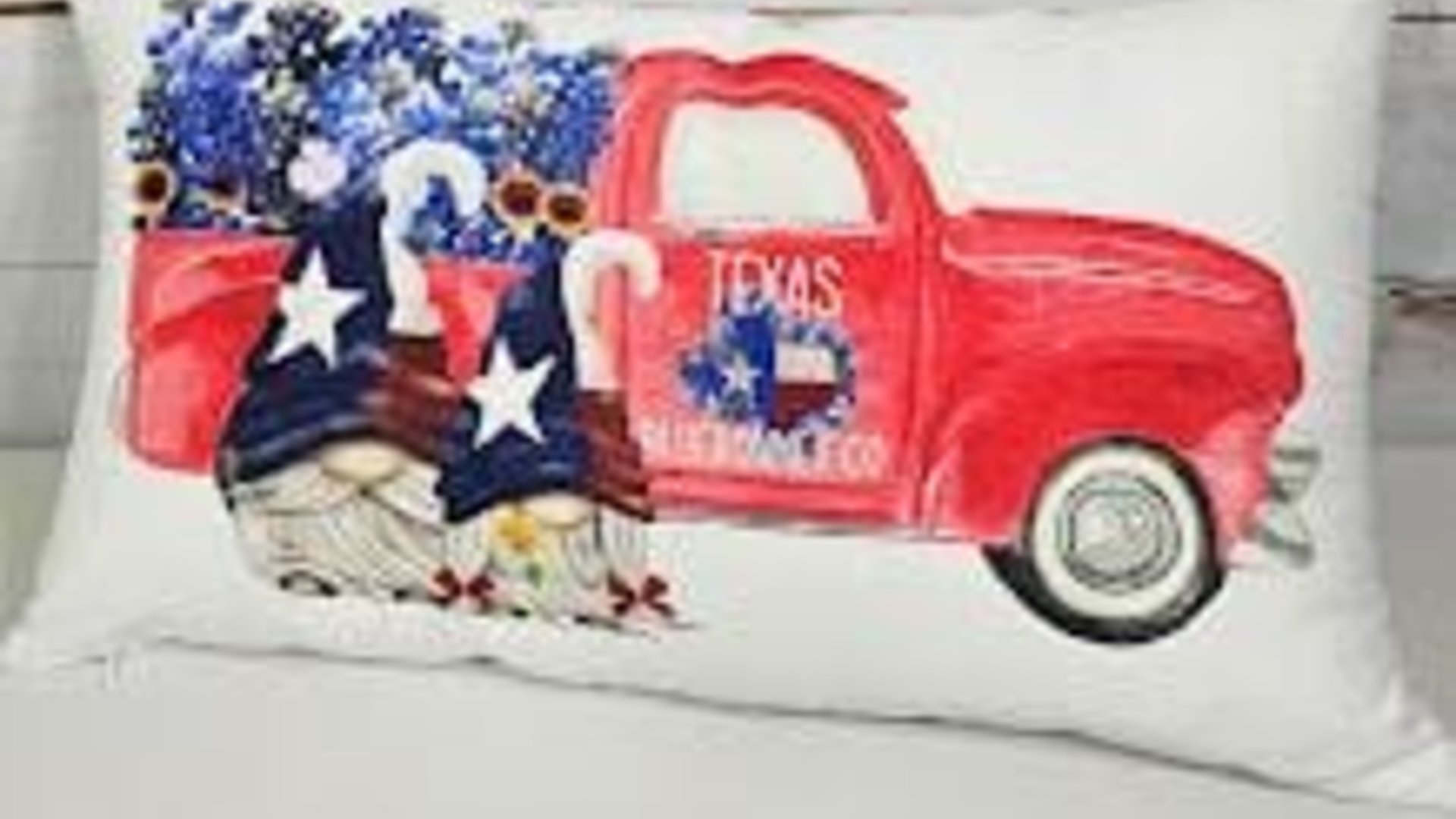 Patriotic gnomes wildflower throw pillow