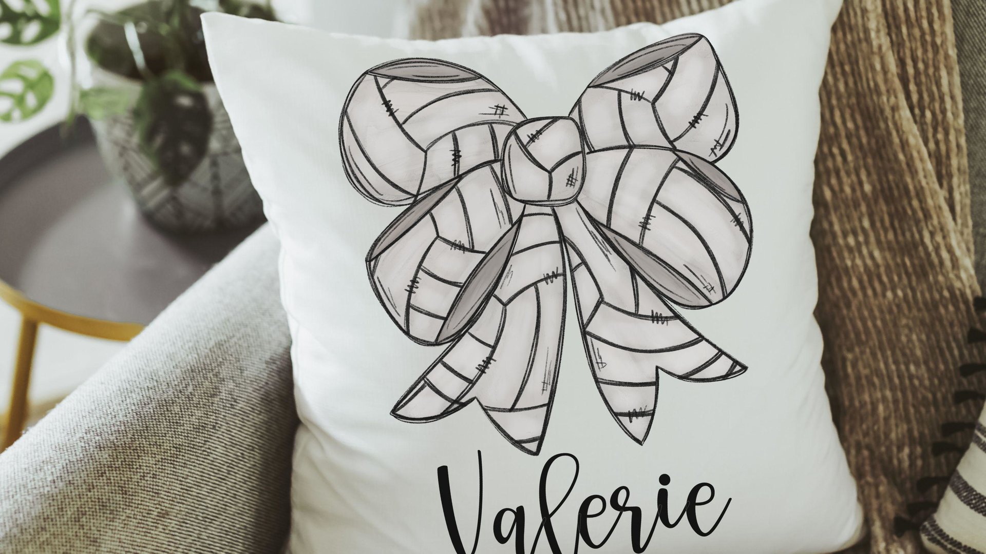 personalized volleyball coquette volleyball throw pillow for dorm, volleyball hand towels, cute volleyball senior gifts for girls, rally