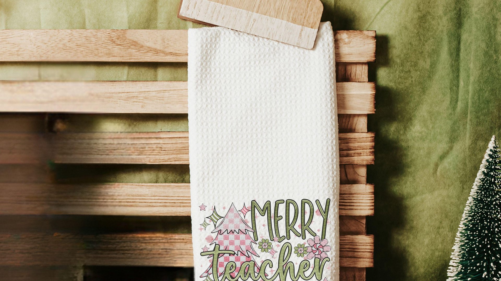 merry teacher mauve Christmas lumbar pillows for chair, moss green Christmas decor for indoors, cute Christmas gifts for teachers, stocking