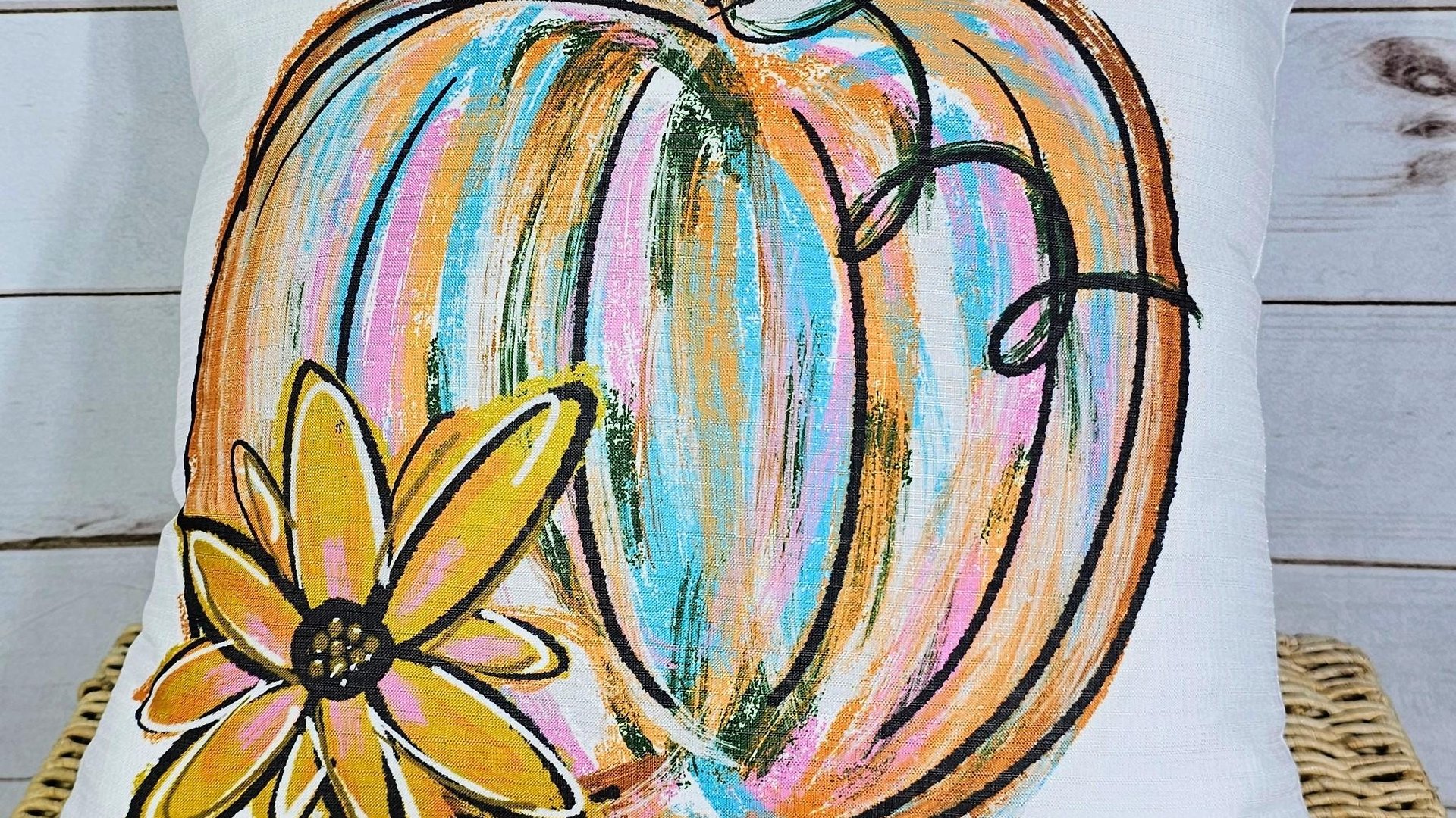 watercolor pumpkin pillow for sofa, boho pumpkin kitchen towels, fall decorations for home farmhouse pillow, Thanksgiving decor, best seller