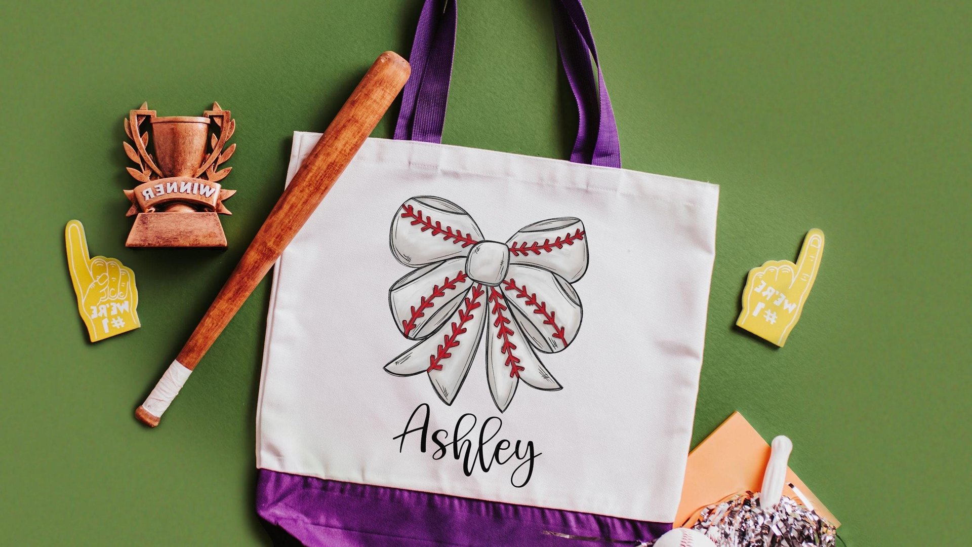 personalized baseball coquette tote bag best seller, baseball mom gifts, cute baseball tote bag with name, baseball girlfriend gear, senior