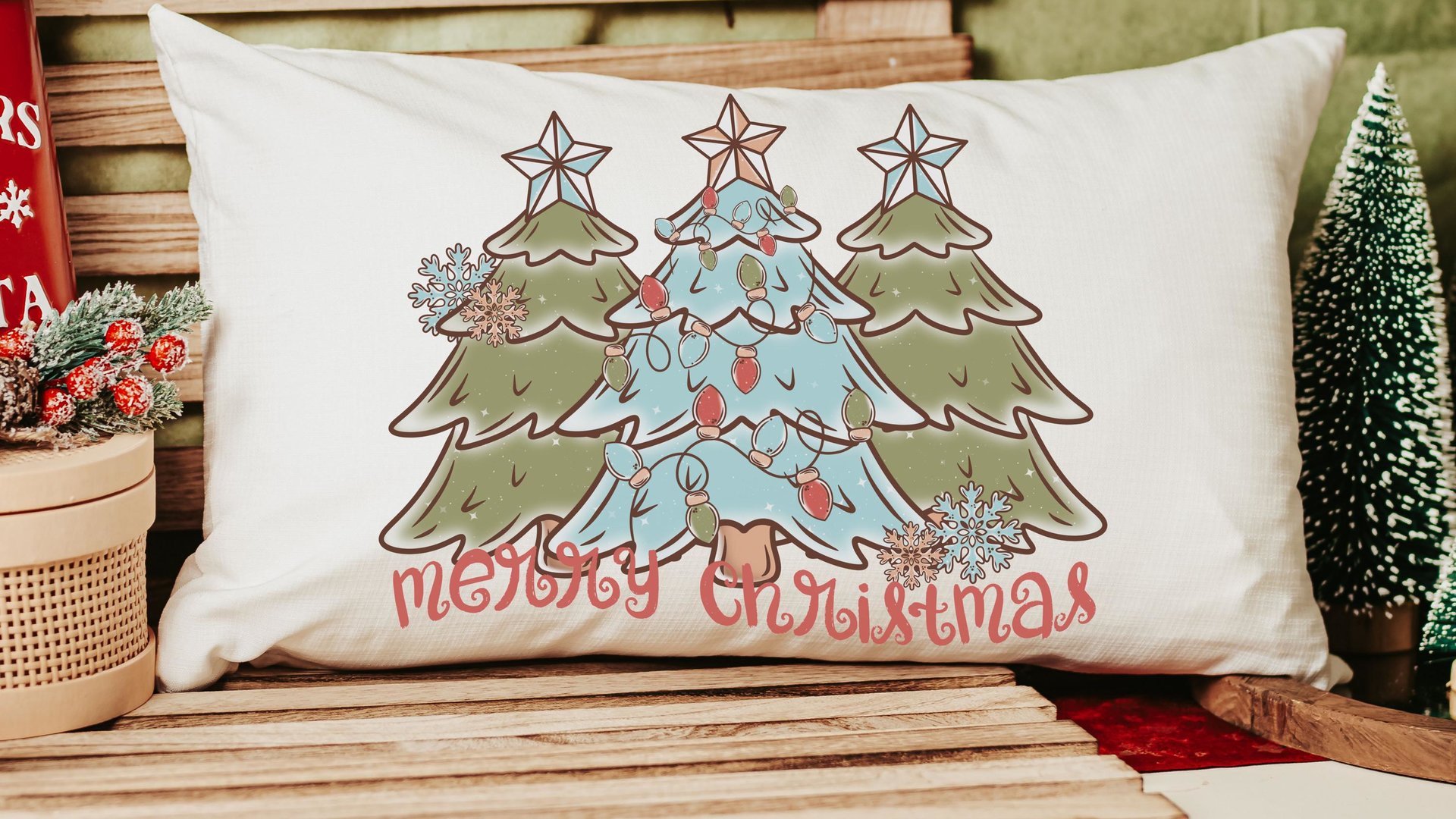 boho Christmas lumbar pillows for couch, moss green Christmas ornaments for 2026, Merry Christmas kitchen towels for new home, terracotta