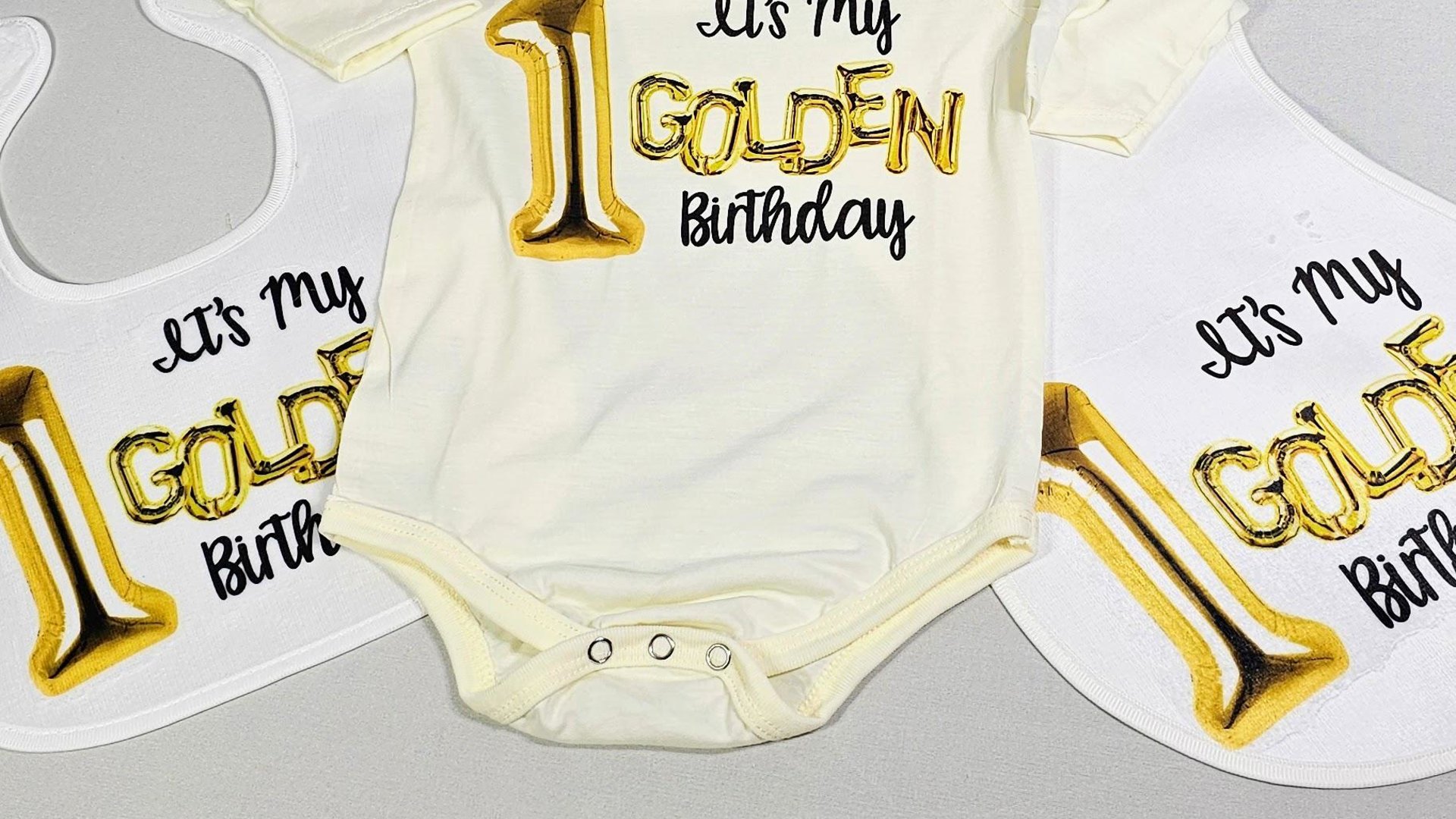 1st birthday girl outfit, golden birthday cake smash outfit boy, first birthday gift ideas, baby gift set, baby bib and burp cloth set, best