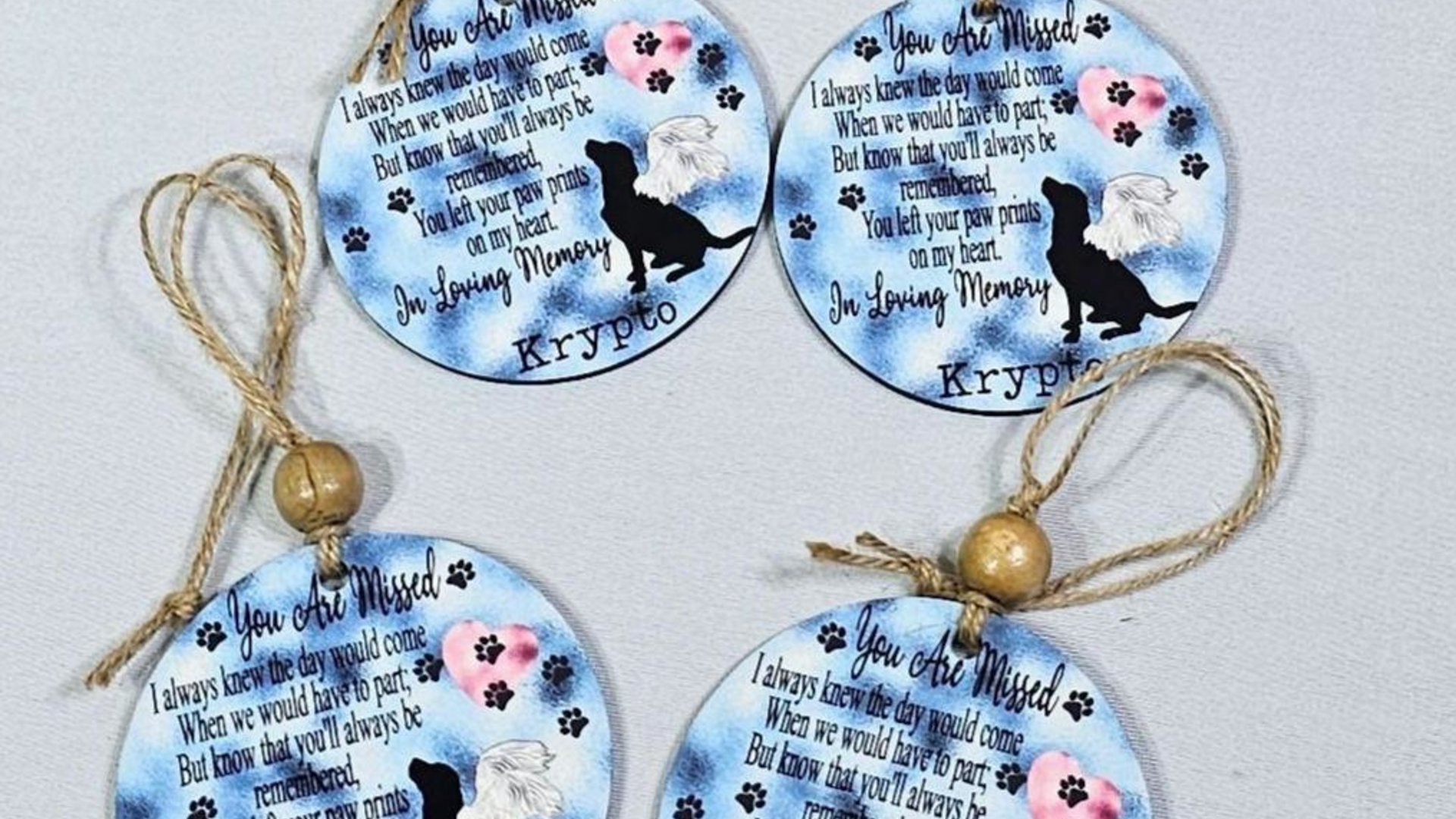 personalized paw prints on my heart dog memorial ornament for dogs that passed away, in loving memory dog bereavement gift, loss of dog