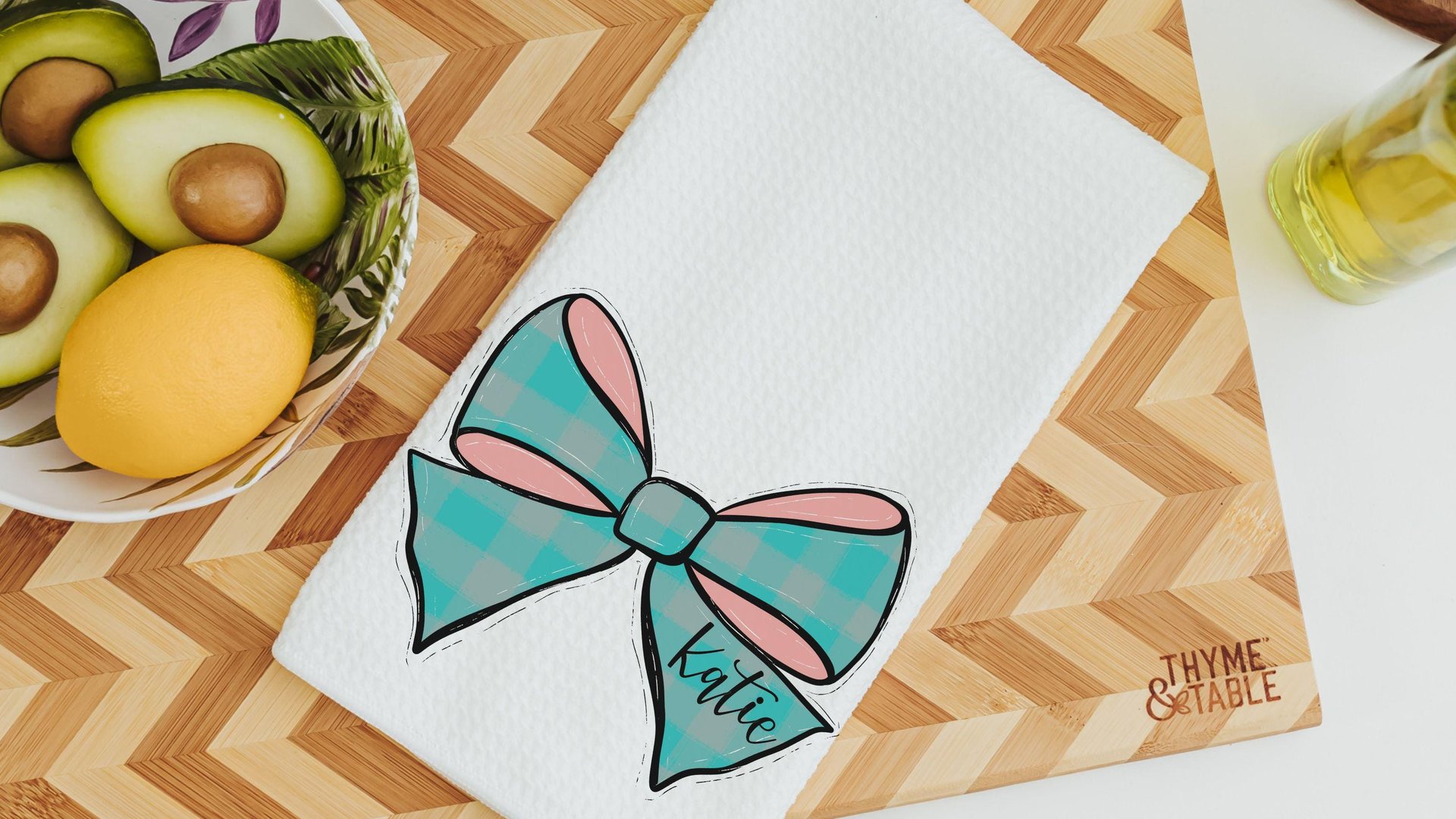 just a little moody cute cow kitchen towels with name, funny cow gifts for cow lovers, personalized turquoise bow hand towels for bathroom