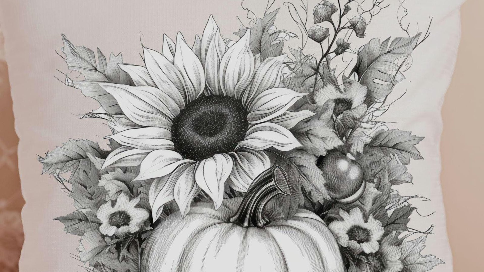 black and white sunflower throw pillows for couch modern farmhouse decor, trendy pumpkin accent pillow for chair, sunflower gifts for Mom