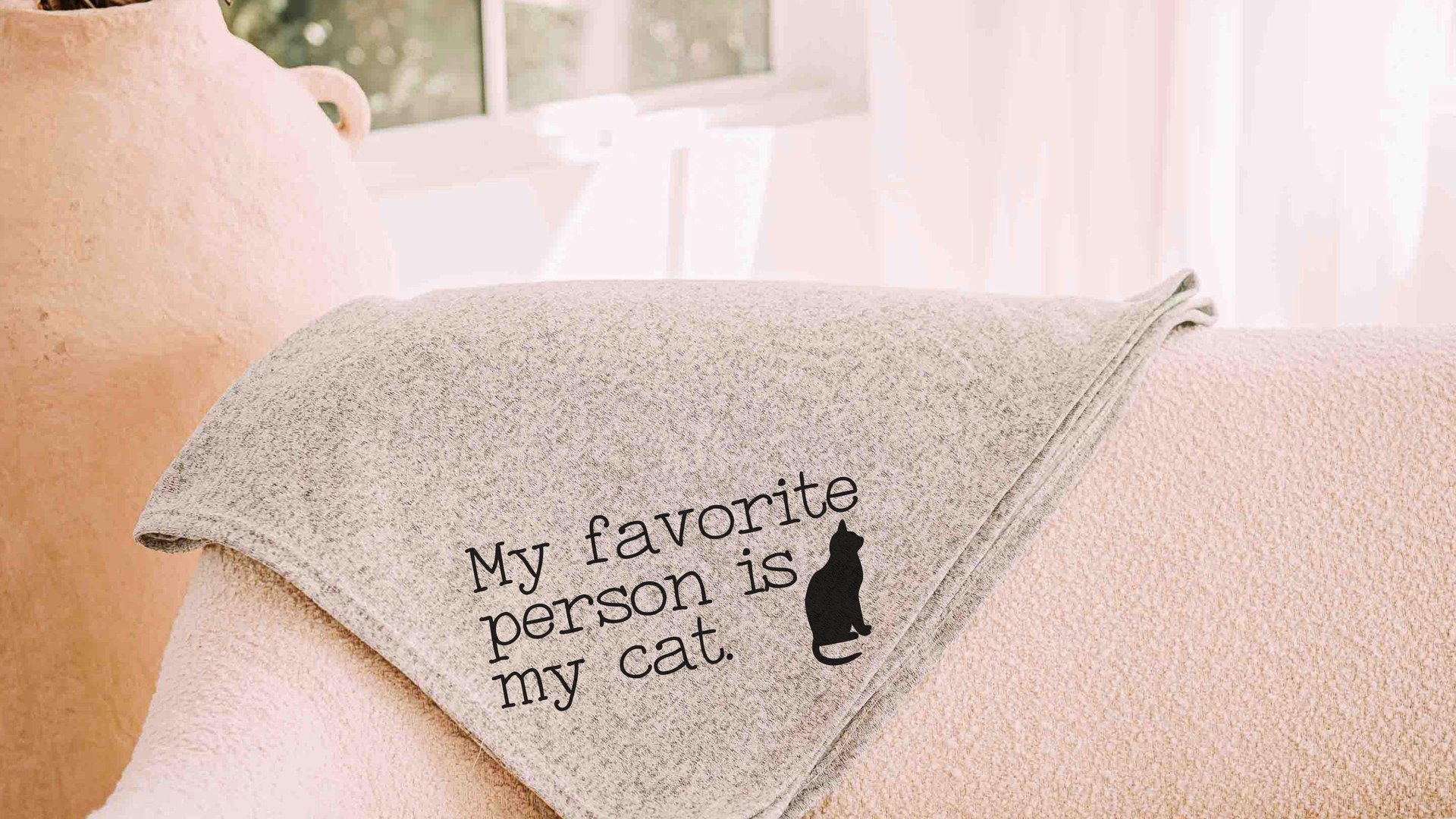 my favorite person is my cat throw blanket for bed, cozy Christmas gifts for cat lovers, snuggle blanket 50x60, cat mom blanket, cute cat