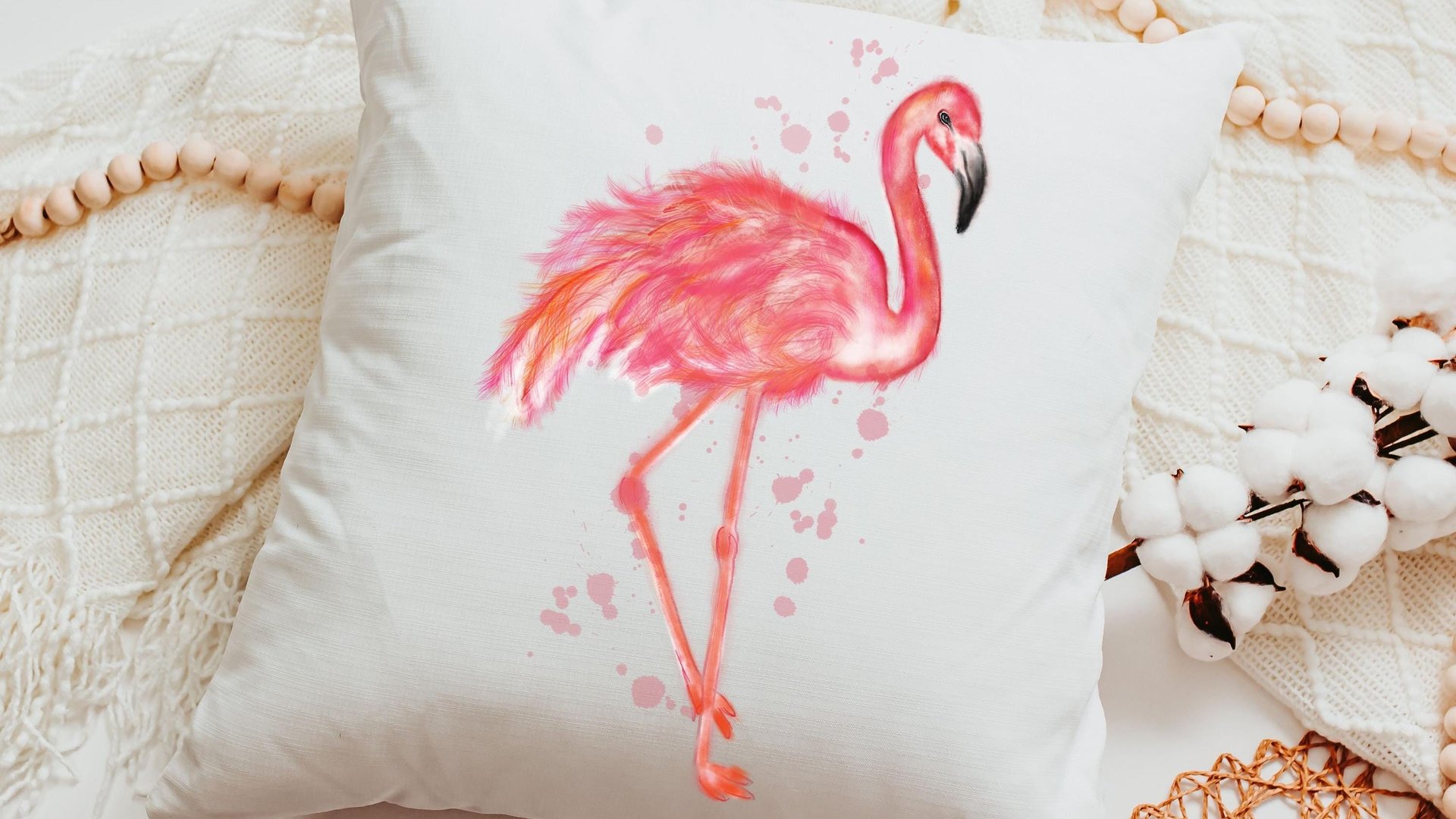 flamingo throw pillow for couch, pink dorm pillows for college girls, coastal decor beach house gifts, flamingo gifts for women, tropical