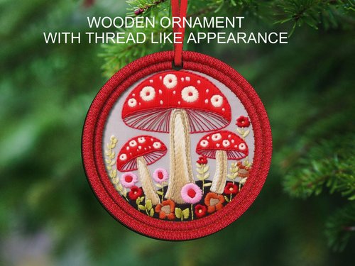 Red Toadstool Ornament or Car Charm