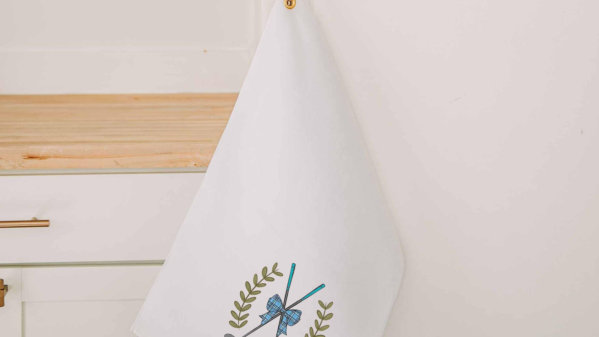 personalized golf coquette golf towels with grommet, girly golf bag accessories ladies golf ball towel, plaid golf ball towel, golf mom gift