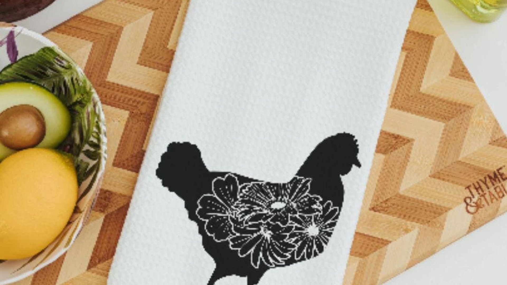 floral cow kitchen towels for Spring, black and white farmhouse kitchen decor, cute cow gifts for cow lovers, flower kitchen hand towels for