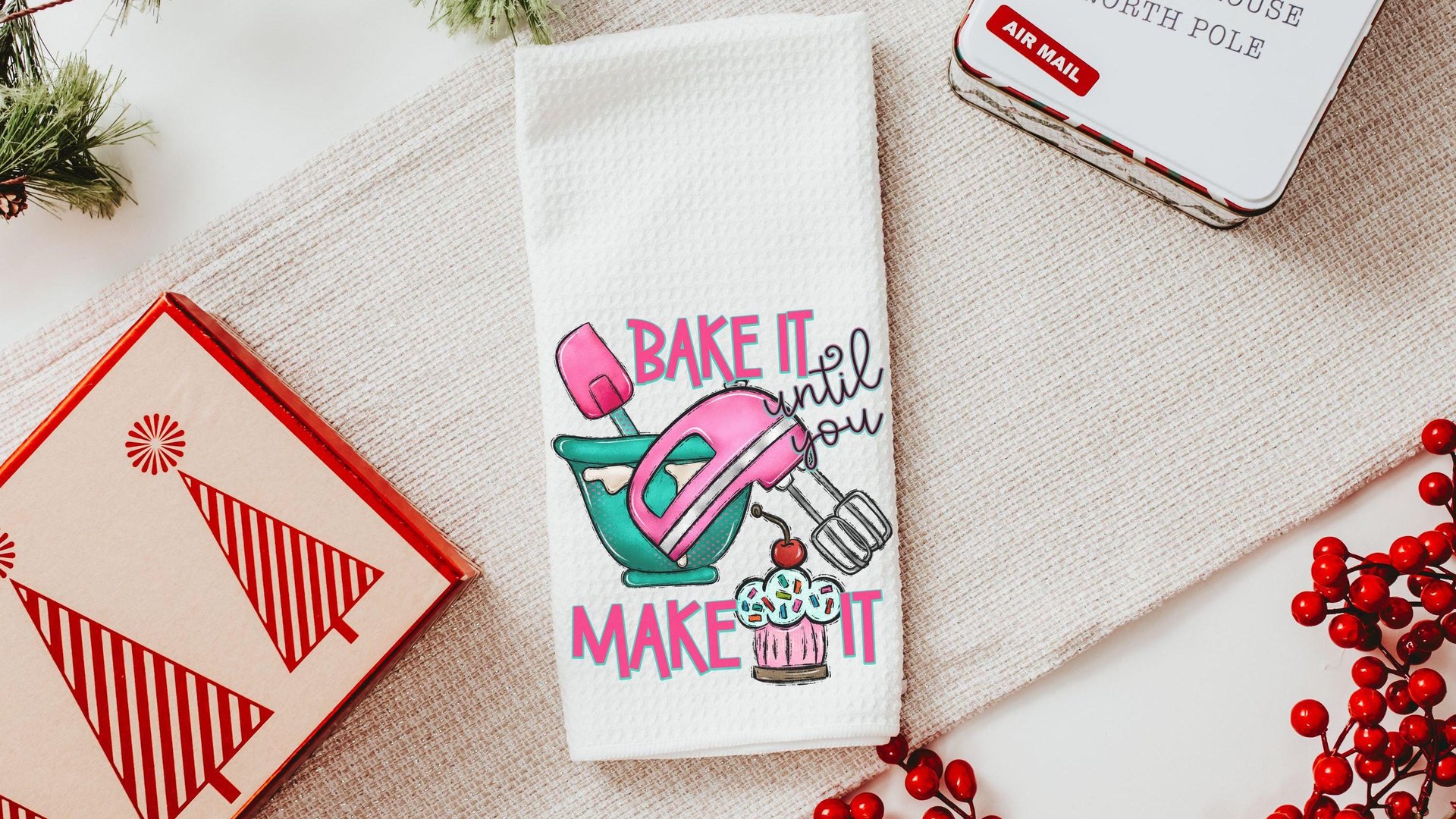 I bake because punching people is frowned upon towels, baking bridal shower kitchen gifts, funny baking kitchen towels, baker gift for women