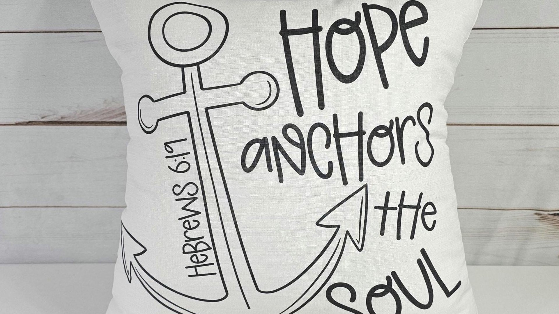 hope anchors the soul Bible verse throw pillows for bed, may the God of hope Romans 15 13 scripture pillow covers 18 x 18, his and hers gift