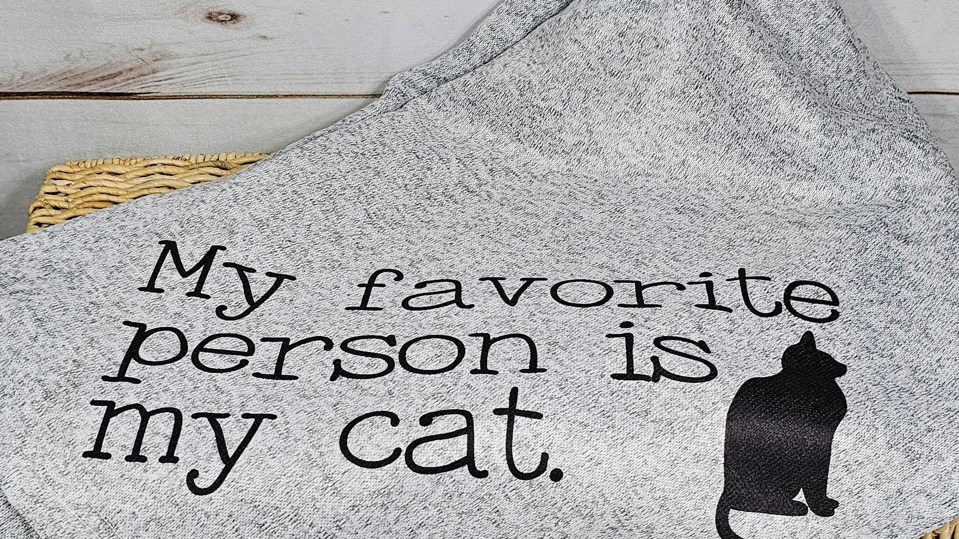 my favorite person is my cat throw blanket for bed, cozy Christmas gifts for cat lovers, snuggle blanket 50x60, cat mom blanket, cute cat