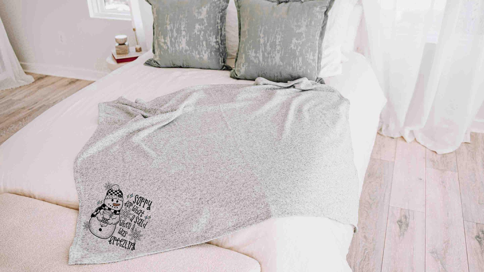 sorry for what I said it's cold outside snuggle blanket, cozy Christmas gifts for mom from daughter, funny throw blanket for bed, secret