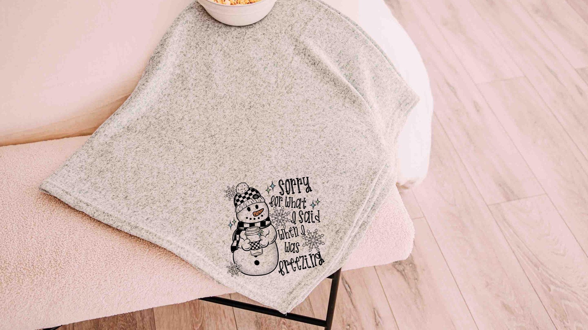 sorry for what I said it's cold outside snuggle blanket, cozy Christmas gifts for mom from daughter, funny throw blanket for bed, secret