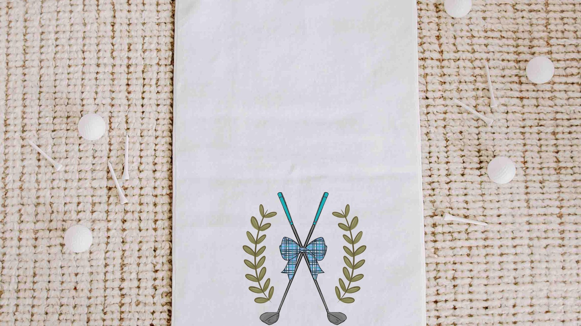 personalized golf coquette golf towels with grommet, girly golf bag accessories ladies golf ball towel, plaid golf ball towel, golf mom gift