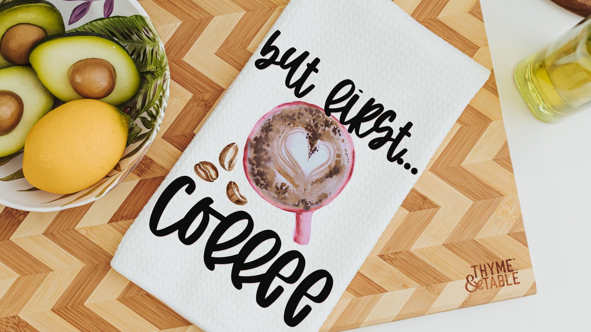 but first coffee kitchen towels for friends, coffee lover gifts for her, cute Valentines hand towels for bathroom, Galentines day gifts for