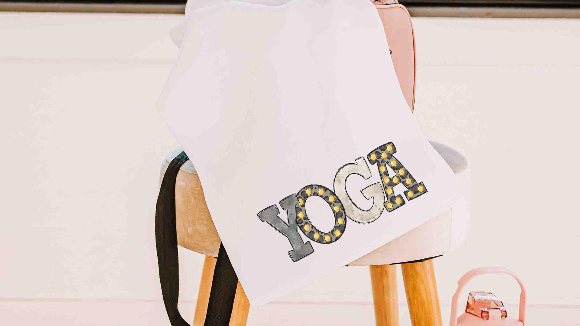 ashtanga yoga towel for hot yoga, cute yoga gifts for her, yogi girl yoga sweat towel with grommet, vinyasa yoga teacher gifts for women