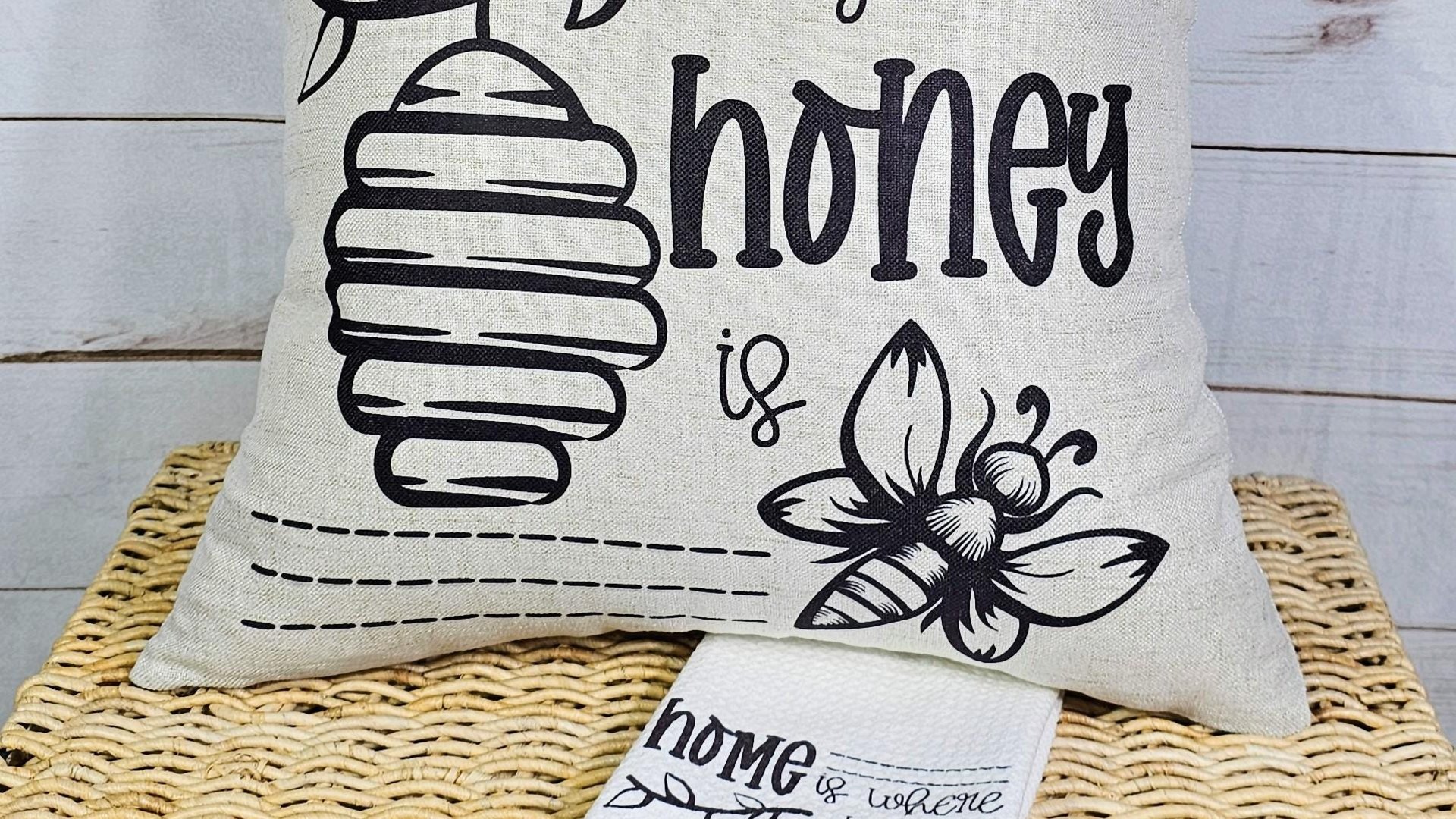 home is where your honey is throw pillows for couch, honey bee pillow, bumble bee gifts for women, summer decorations for home, unique