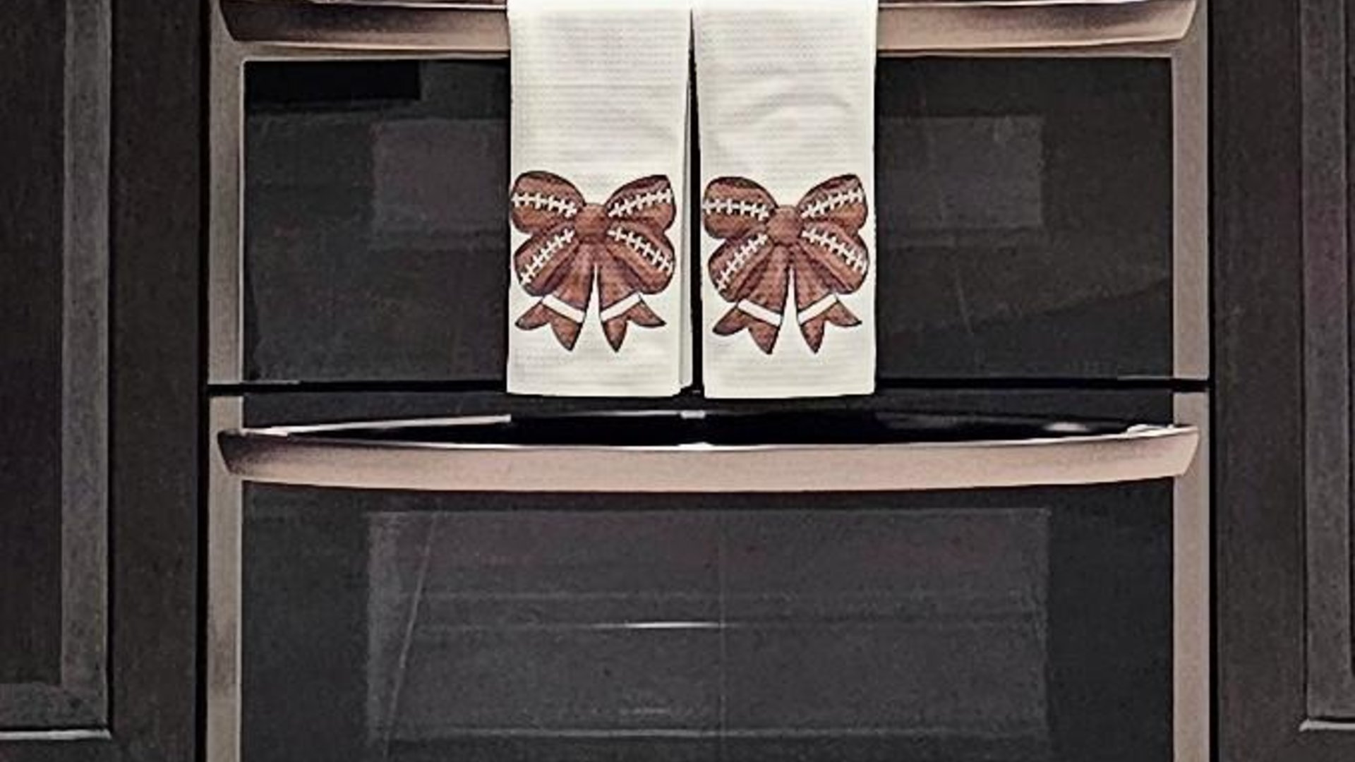 personalized football coquette bow football kitchen towels, fall kitchen decor, football mom gifts, cute football rally towel, hand towels