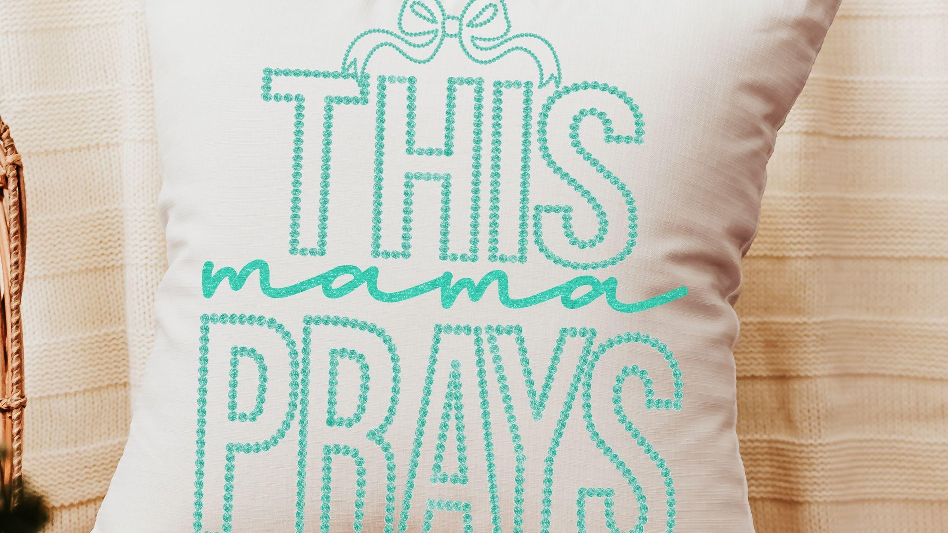 this mama prays throw pillow for bed, cute Christian throw pillows for couch, trendy Mothers day gifts for step mom, unique gift for new mom
