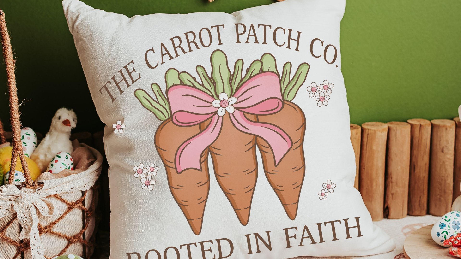 rooted in faith Christian kitchen towels for gifts, carrot patch gardener gifts for women, cute Spring decorative hand towels for guest bath