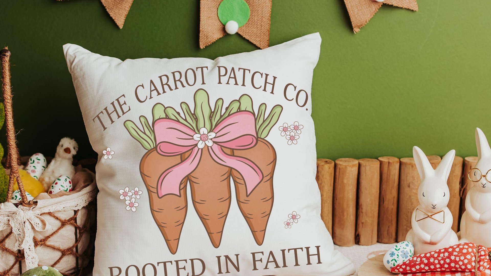 rooted in faith Christian kitchen towels for gifts, carrot patch gardener gifts for women, cute Spring decorative hand towels for guest bath