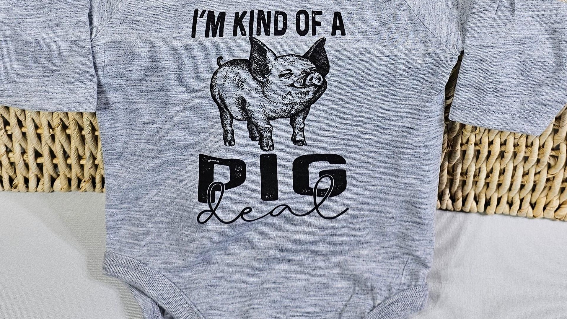 funny newborn pig outfit, I'm kind of a pig deal bodysuit, farm baby outfit boy, for girl, pig gift for babies, teacup pig baby outfit, best