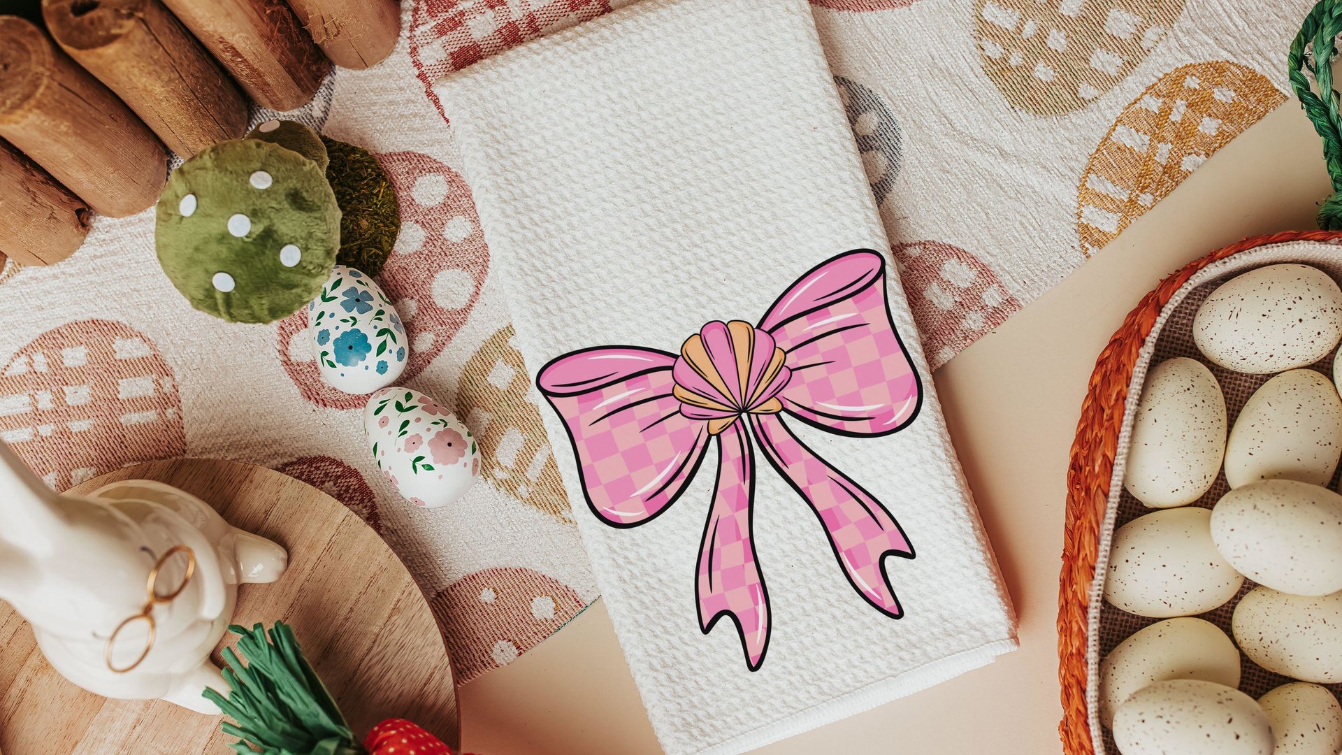 pink and orange coastal coquette kitchen towels for summer hand towels for bathroom, beach house gifts, cute flamingo gift for her, vacation