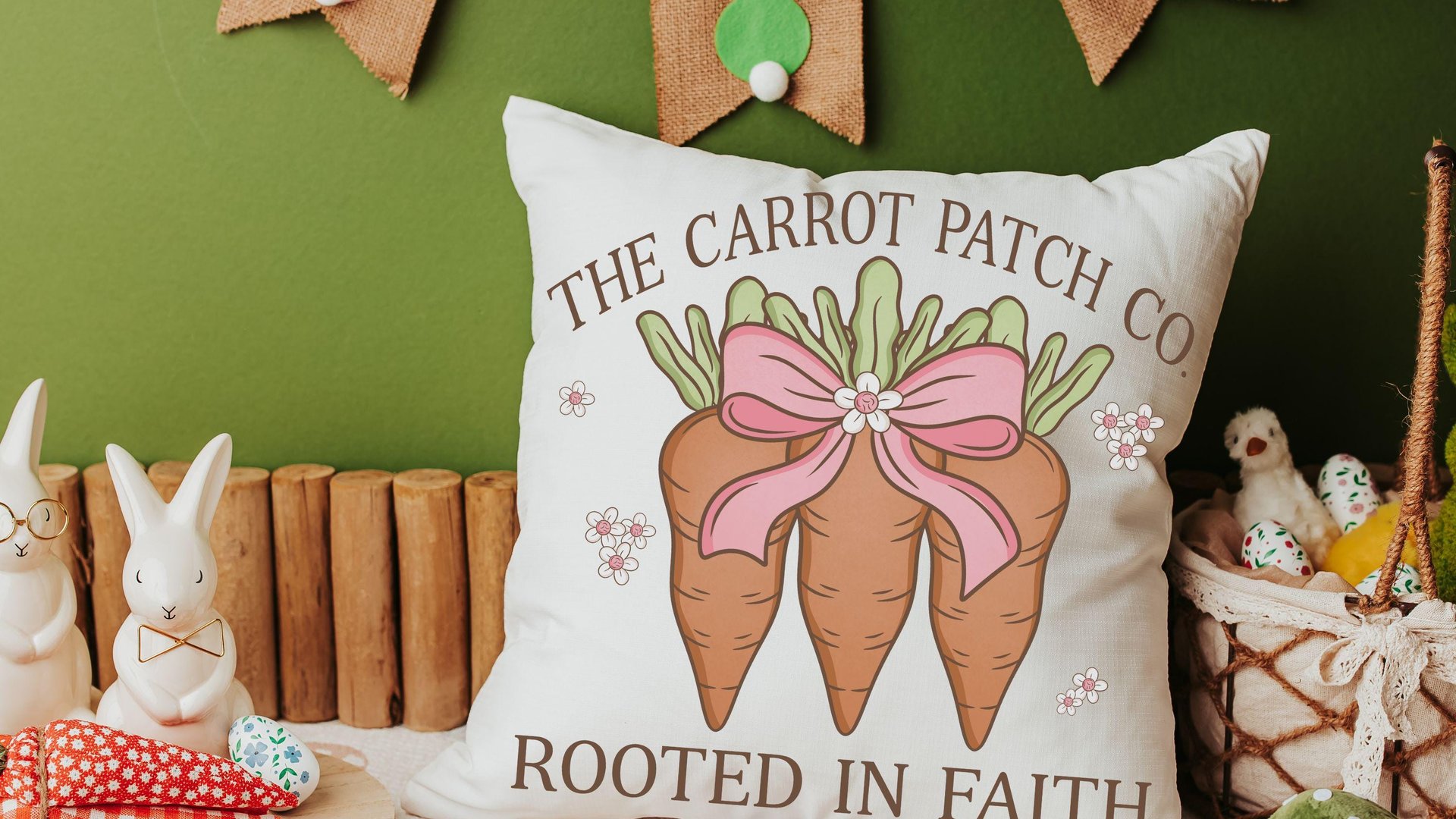 rooted in faith Christian kitchen towels for gifts, carrot patch gardener gifts for women, cute Spring decorative hand towels for guest bath