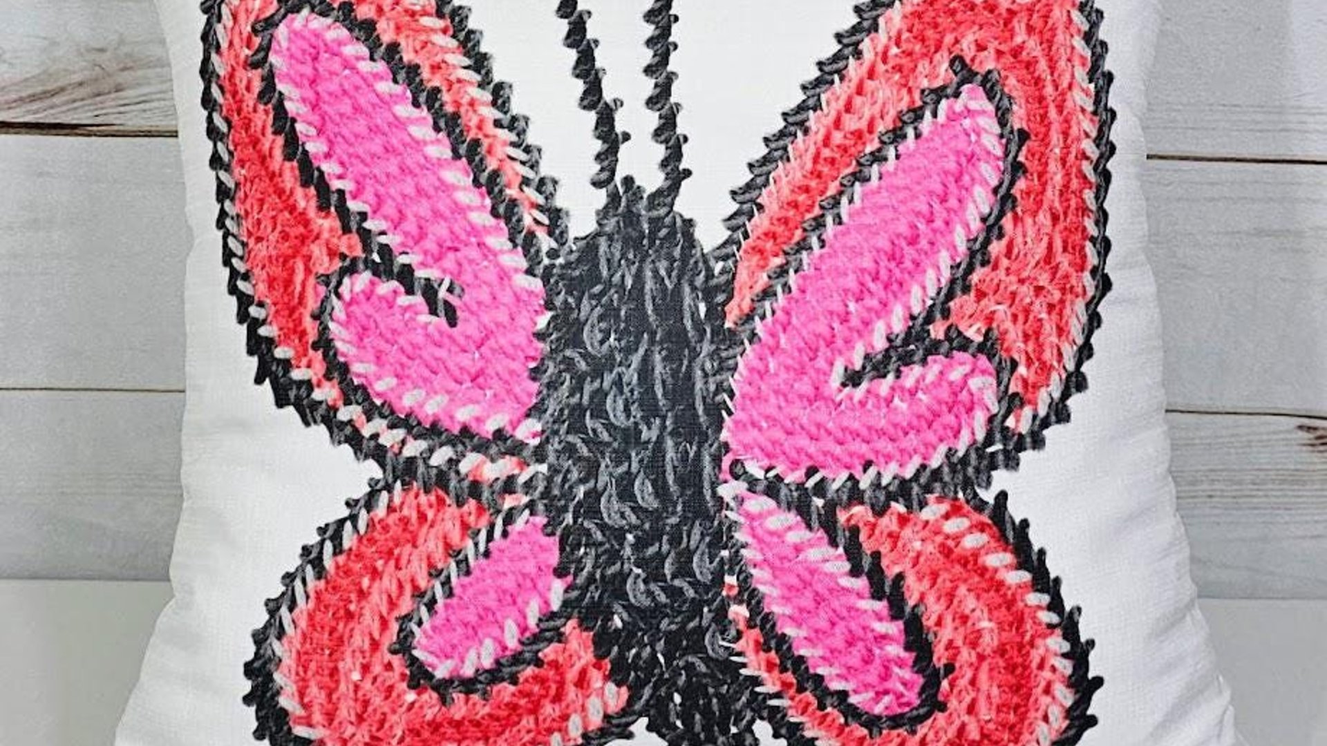 pink butterfly throw pillow for bed cute butterfly gifts for her, garden nursery decor, reading nook pillow, birthday gifts for little girl