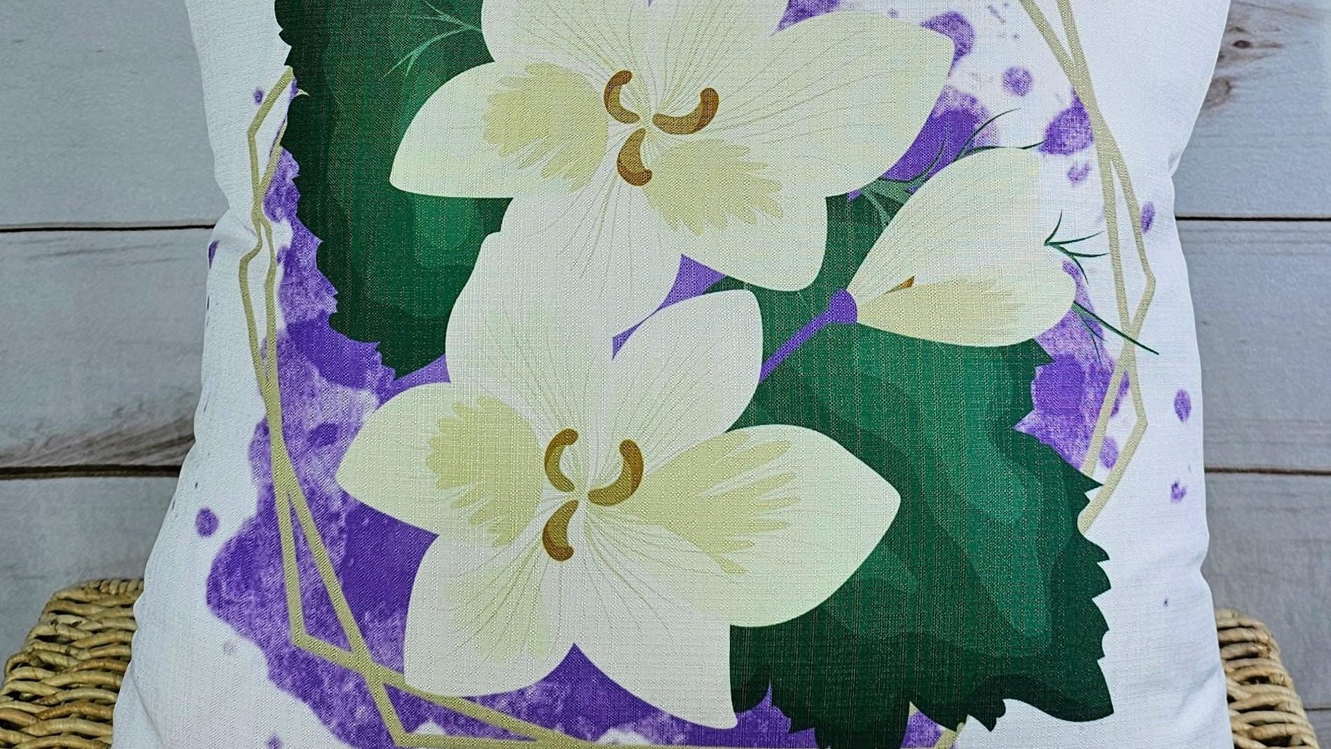 custom May birth flower throw pillow for sofa, Lily of the Valley kitchen towel, May birthday gifts for her, botanical throw pillow covers