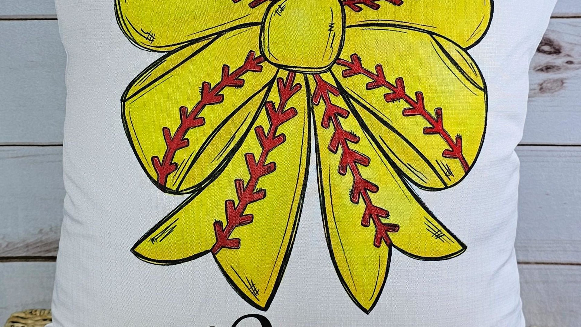 personalized softball coquette bow softball throw pillows for bed cute softball mom gift set for women, softball bow kitchen towels for gift