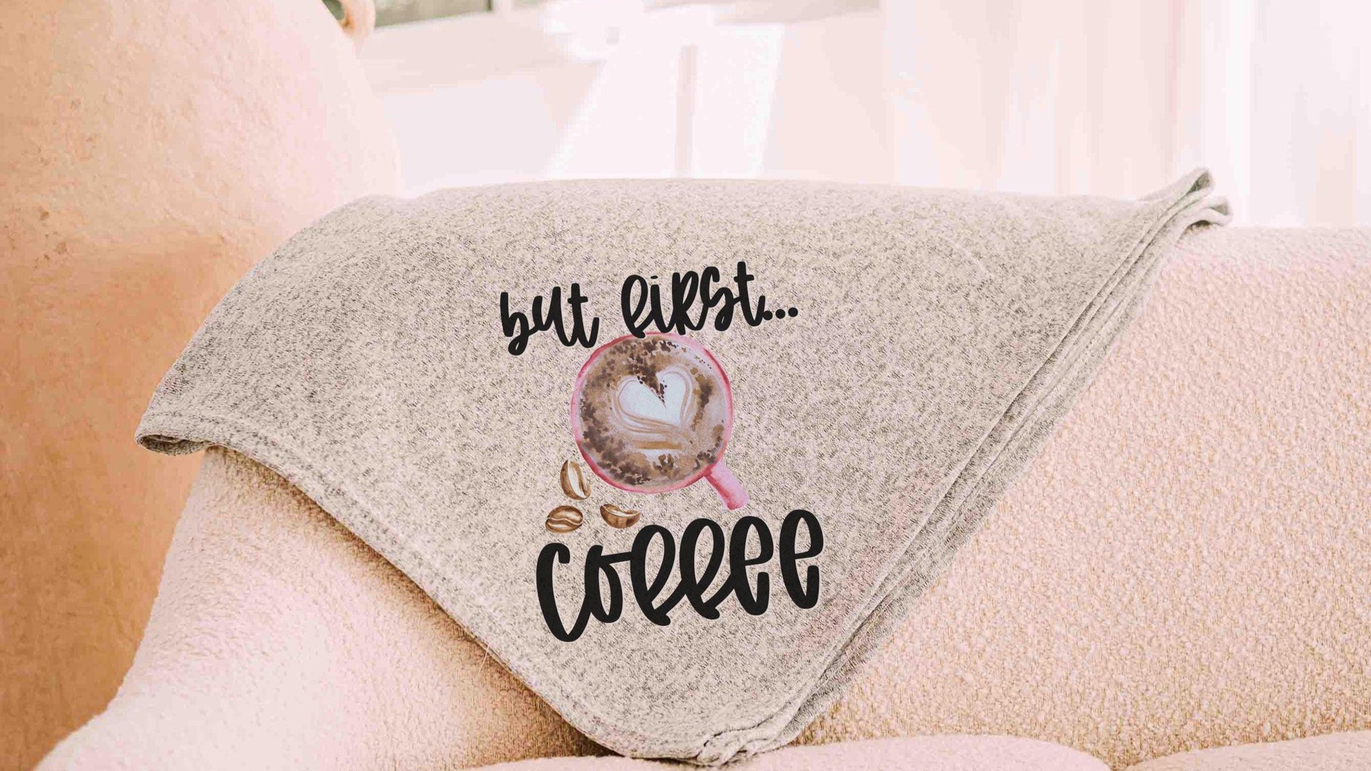 but first coffee snuggle blanket for couples, coffee lover gifts for her, cozy Valentines day gifts for girlfriend, funny throw blankets for