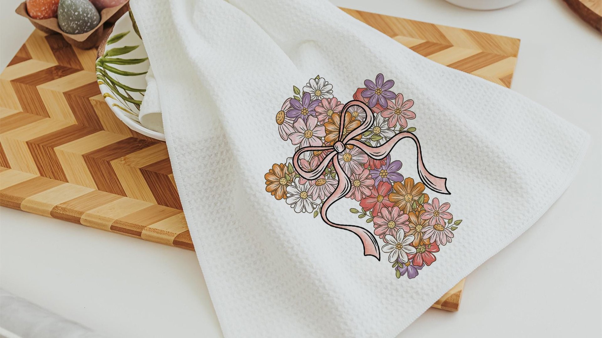 floral cross kitchen towel, faith in God LDS decor, Christian gifts for friends, faith based housewarming gifts for women, guest bathroom