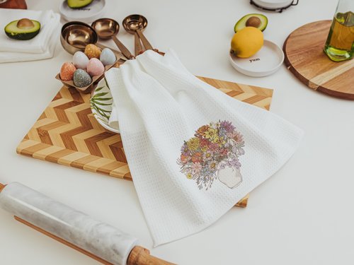 Muted Floral Bouquet Kitchen Towel