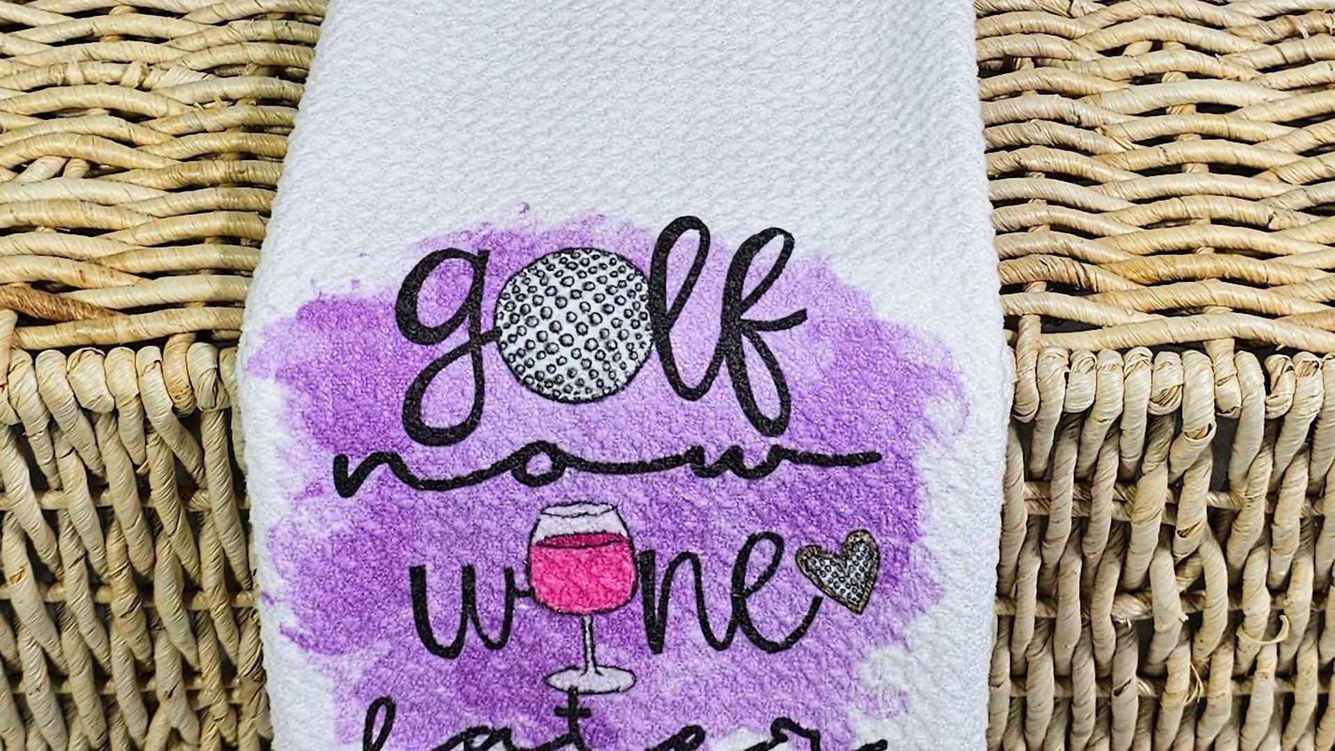 drive it like you stole it golf cart golf kitchen towel for Mom, funny retirement gifts for women, golf gifts for her, golf humor hand towel