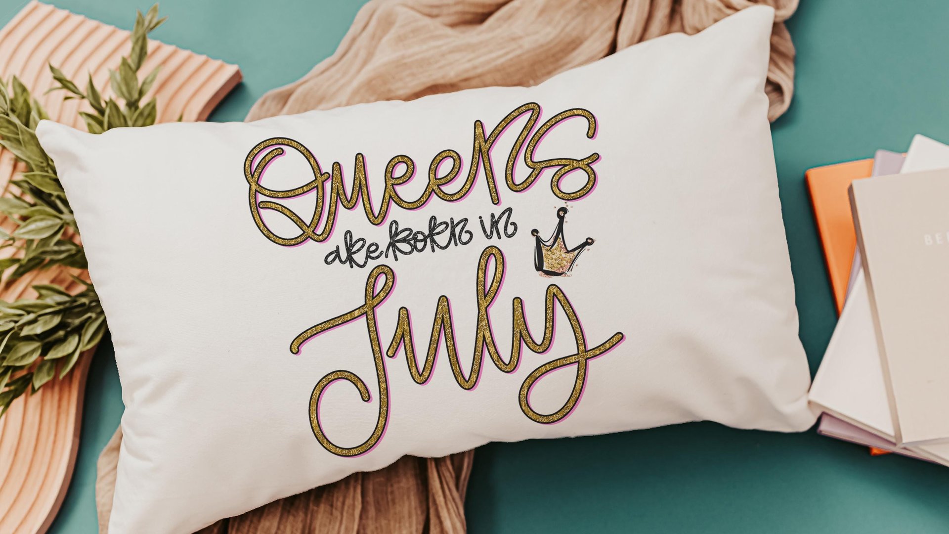 queens are born in July cute lumbar pillow for living room, July birthday gifts for her, cancer zodiac gifts for women, birthday queen throw