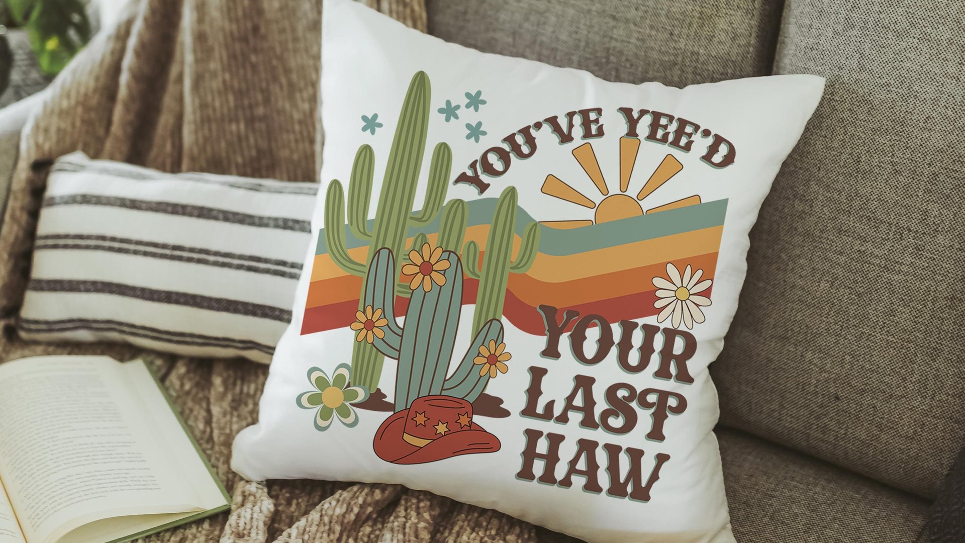 you yee’d your last haw southwestern throw pillow cover 18 x 18, sassy pillow for dorm, funny gifts for best friend, college dorm decor girl