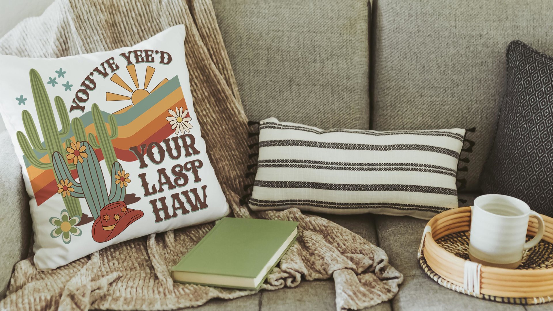 you yee’d your last haw southwestern throw pillow cover 18 x 18, sassy pillow for dorm, funny gifts for best friend, college dorm decor girl