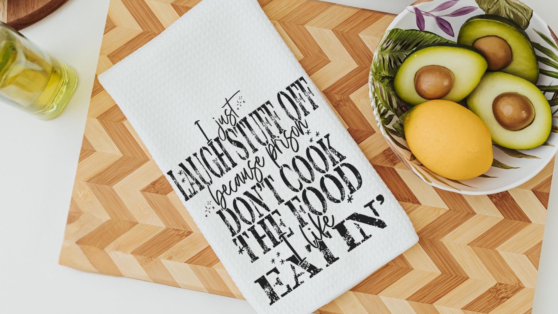 I can't go to prison sarcastic kitchen towels, cooking gifts for women, bestie birthday gifts for her, funny kitchen decor, snarky gifts for