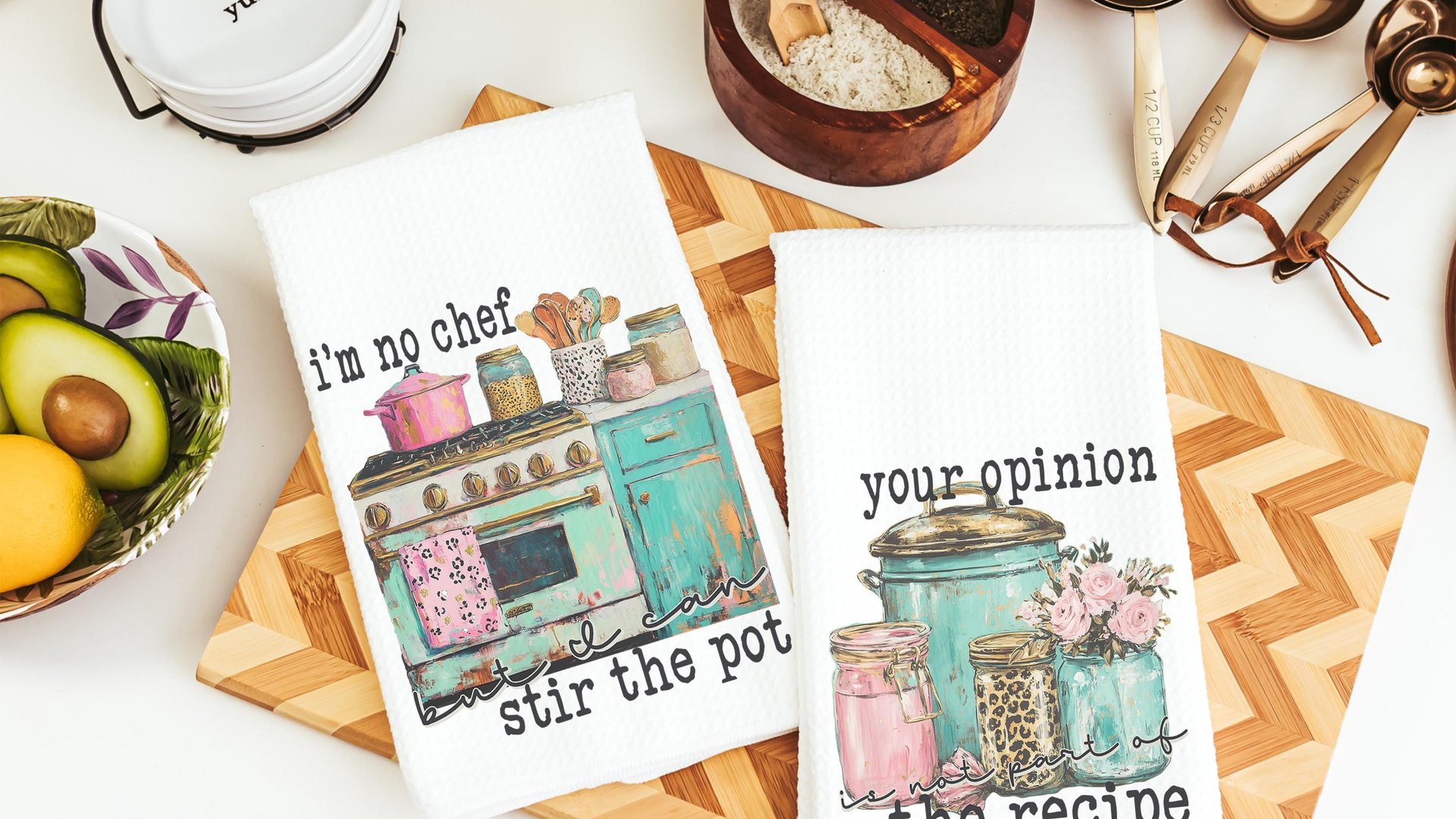 not a chef stir the pot funny kitchen towels for women, your opinion is not in the recipe sassy hand towel, sarcastic gifts for sister, best