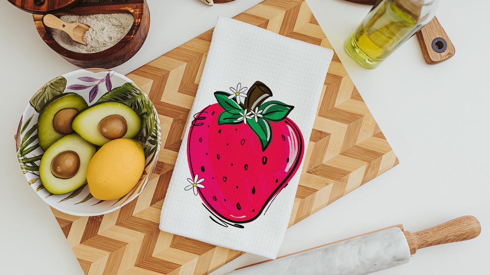 tis so sweet to trust in Jesus hand towels for kitchen Christian gifts for best friend, strawberry kitchen decor, faith gifts for her, cute