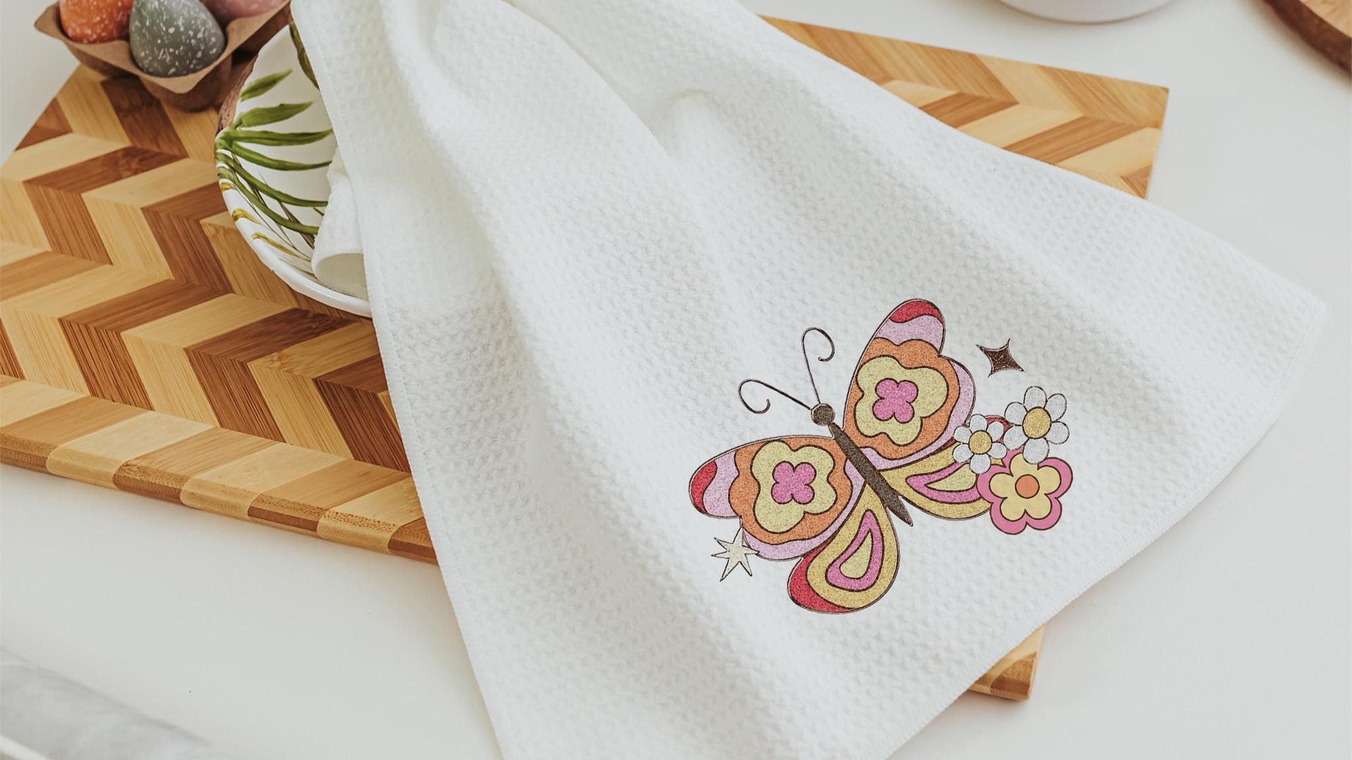 the Lord is my strength scripture kitchen towels, Christian kitchen decor, Psalm 118:14 Bible verse gifts for girlfriend, butterfly gifts