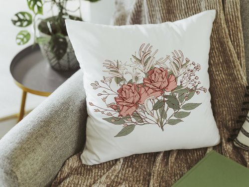 June Cottage Rose Birth Flower Pillow or Towel