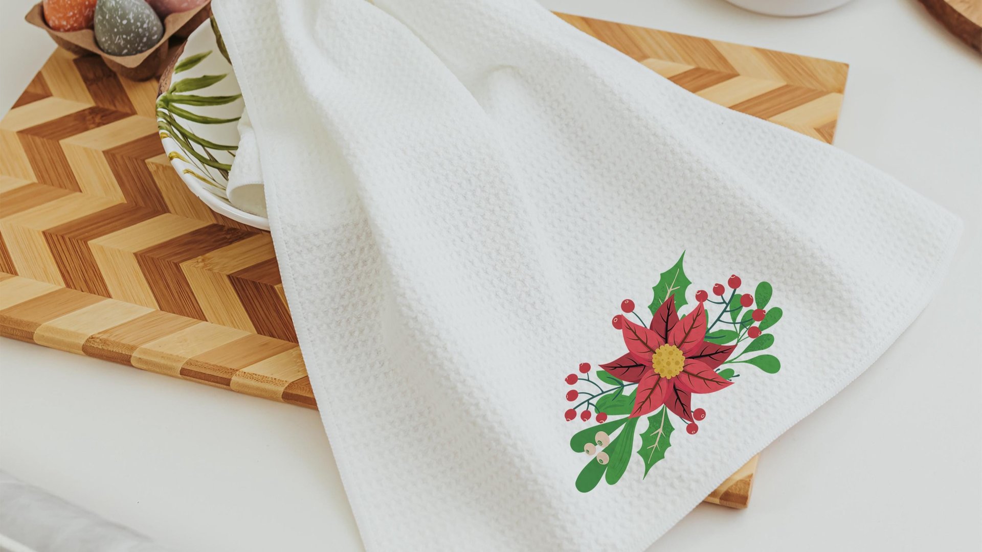 holly and berry Christmas throw pillows for sofa, December birth flower gift for her, December birthday gifts for women, red poinsettia hand