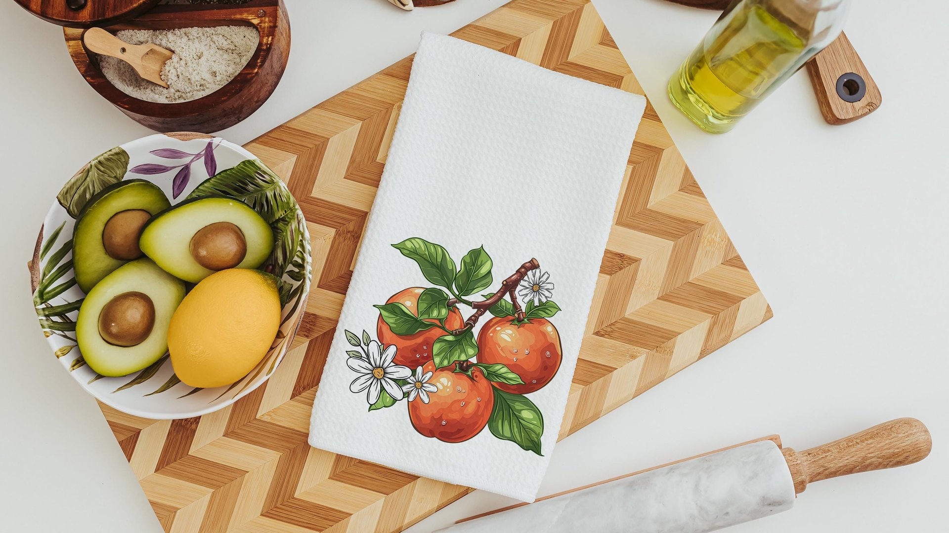 persimmon festival fruit kitchen towels for summer hand towels for bathroom, persimmon decor, Indiana gifts, persimmon botanical kitchen