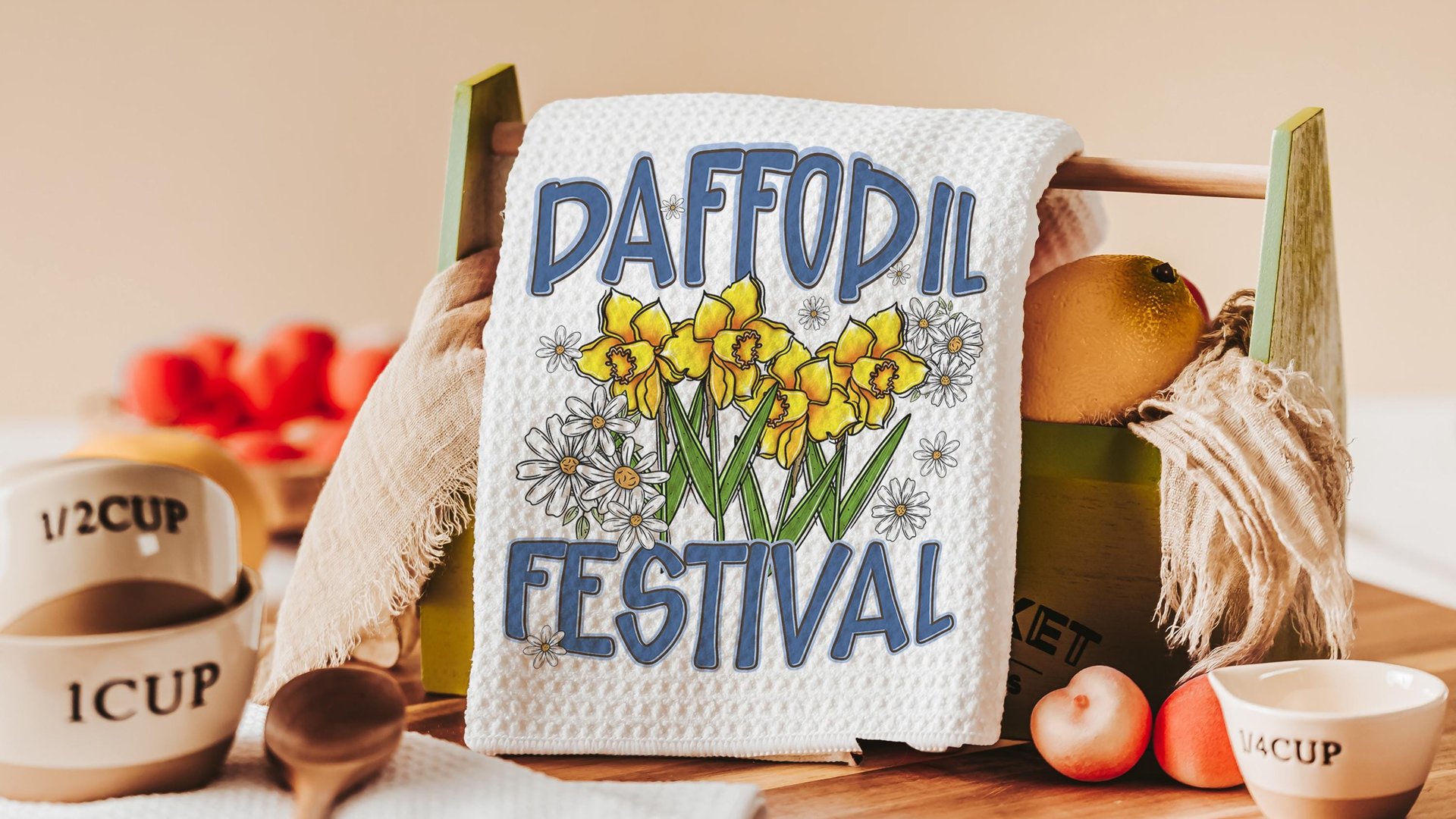 daffodil festival daffodil kitchen towels for summer hand towels for bathroom, floral kitchen decor, Nantucket gifts, gardener gifts for